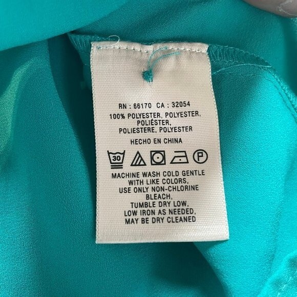 Anthro Anthropologie Meadow Rue Fly Away Blouse US 4 EU 36 Teal Button Closure - Picture 11 of 13